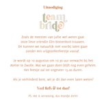 Uitnodiging vrijgezellenfeestje Team Bride met confetti 3