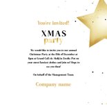 Uitnodiging xmas party internationaal met sterren en goud 3