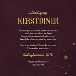 Uitnodiging zakelijke kerst paars sneeuwvlokjes goudlook 3