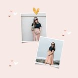 Uitnodigingskaart babyshower hartjes meisje roze goud foto 2