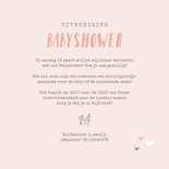 Uitnodigingskaart babyshower hartjes meisje roze goud foto 3