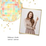 Uitnodigingskaart feestje disco foto save the date confetti  2