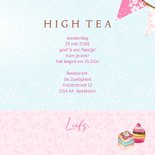 Uitnodigingskaart High Tea stolp taartjes 3