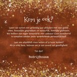 Uitnodigingskaart kerstborrrel goud rood zakelijk champagne  3