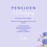 Uitnodigingskaart pensioenfeest tuinsetje 3