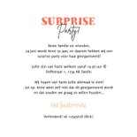 Uitnodigingskaart Sarah 50 jaar surprise grappig foto 3