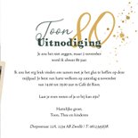 Uitnodigingskaart verjaardag 80 velvet confetti goudfolie 3