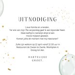 Uitnodigingskaart verjaardag getal ballonnen goud confetti 3