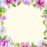 Uitnodigingskaart verjaardag viooltjes Achterkant