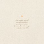 Unisex geboortekaartje herfst takje kraft papier hartje 2