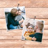 Vaderdag kaart foto's hout krijtbord hartjes liefste papa 2