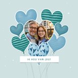 Vaderdag kaart met moderne hartjes ballonnen en eigen foto 2