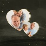 Vaderdagkaart 2 foto's liefste opa donkergroen met hartjes 2