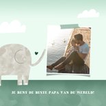 Vaderdagkaart bedankt lieve papa kind olifantjes waterverf 2