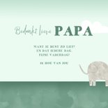 Vaderdagkaart bedankt lieve papa kind olifantjes waterverf 3