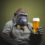 Vaderdagkaart grappig gorilla stoer bier proost 2