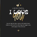 Vaderdagkaart i love you hartjes goud papa 3