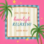 Vakantiekaart fijne vakantie tropische palmbomen kleurrijk 2