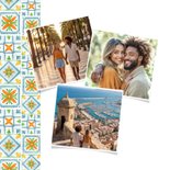 Vakantiekaart mediterraans tegeltjes sinaasappels foto's 2