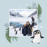 Vakantiekaart zuid amerika pinguin winter bergen Patagonië 2