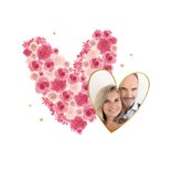 Valentijnskaart bloemen hartjes goud foto lief 2