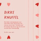 Valentijnskaart dikke knuffel strepen hartjes foto 3
