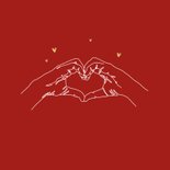 Valentijnskaart hartgebaar bedankt liefde hartjes goud 2