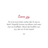 Valentijnskaart knuffelbeer dikke knuffel hartjes roze 3