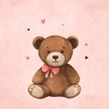 Valentijnskaart teddybeer hartjes i love you fijne valentijn 2