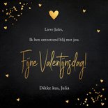 Valentijnskaart typografie zwart goudlook confetti 3