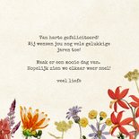 Van harte gefeliciteerd felicitatiekaart vintage bloemenveld 3