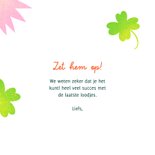 Veel succes kaart klavertje vier hart 3