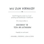 Verhuisbericht kaart met foto's in de letters NEW HOME 3