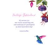 Verjaardag fuchsiabloemen kolibrie 3