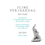 Verjaardag Illustratie met Olifant - Hoera 1 jaar Jongen 3