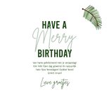 Verjaardag kerstkaart Merry Birthday met dennentakje groen 3