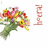 Verjaardag konijn met bloemen 2