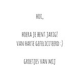 Verjaardag letters zwart wit 3