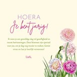 Verjaardagkaart ranonkelbloemen 3