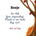 Verjaardagkaart uil en lief beertje in een bos 3