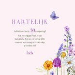 Verjaardagkaart veldbloemen met vlinders 3