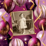 Verjaardagskaart 100 jaar ballonnen feest goud confetti 2