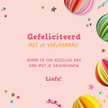 Verjaardagskaart 25 kaart confetti 3