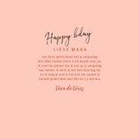 Verjaardagskaart 3x een kus, confetti en happy bday op roze 3