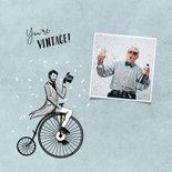 Verjaardagskaart 70 jaar man vintage fiets 2