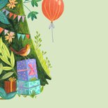 Verjaardagskaart 75 jaar feest illustratie taart in bos 2