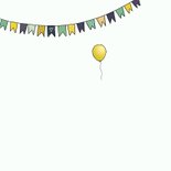 Verjaardagskaart auto groen met ballonnen 2