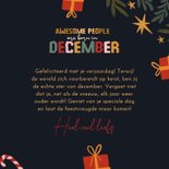 Verjaardagskaart 'Awesome people are born in december' kerst 3