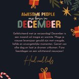 Verjaardagskaart "Awesome people are born in december" 3