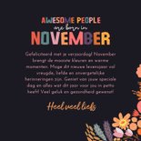 Verjaardagskaart 'awesome people are born in November' kleur 3